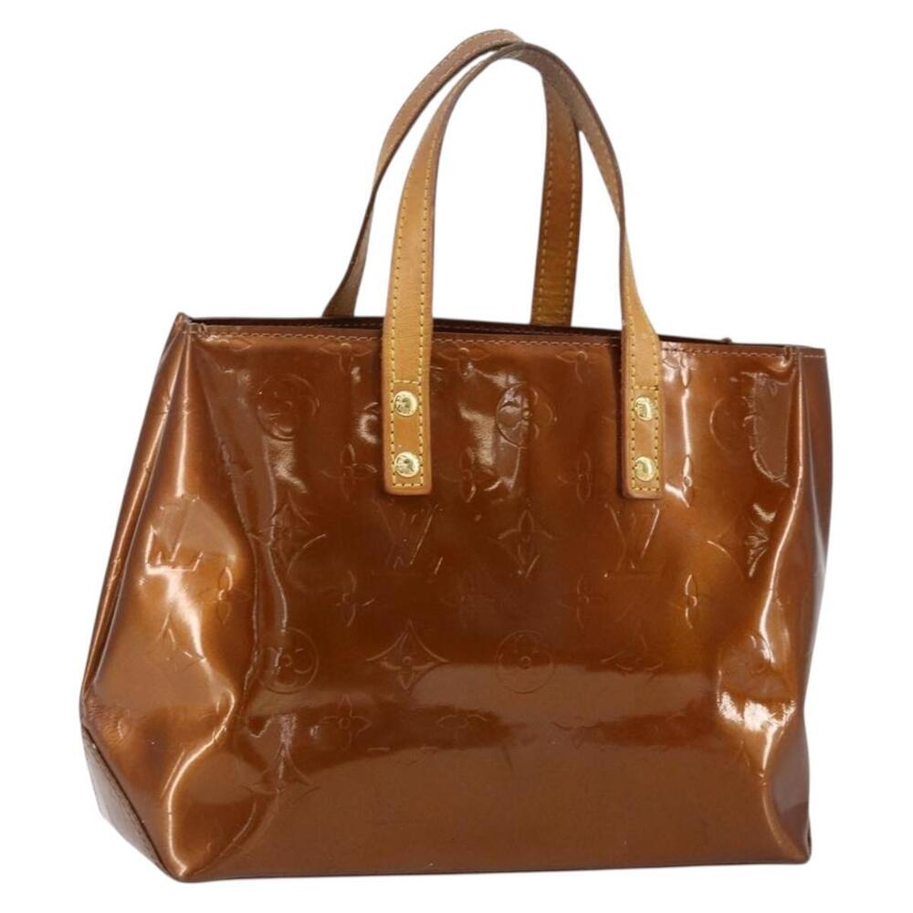 LOUIS VUITTON Monogram Vernis Reade PM Hand Bag Bronze M91146 LV Auth BA7913